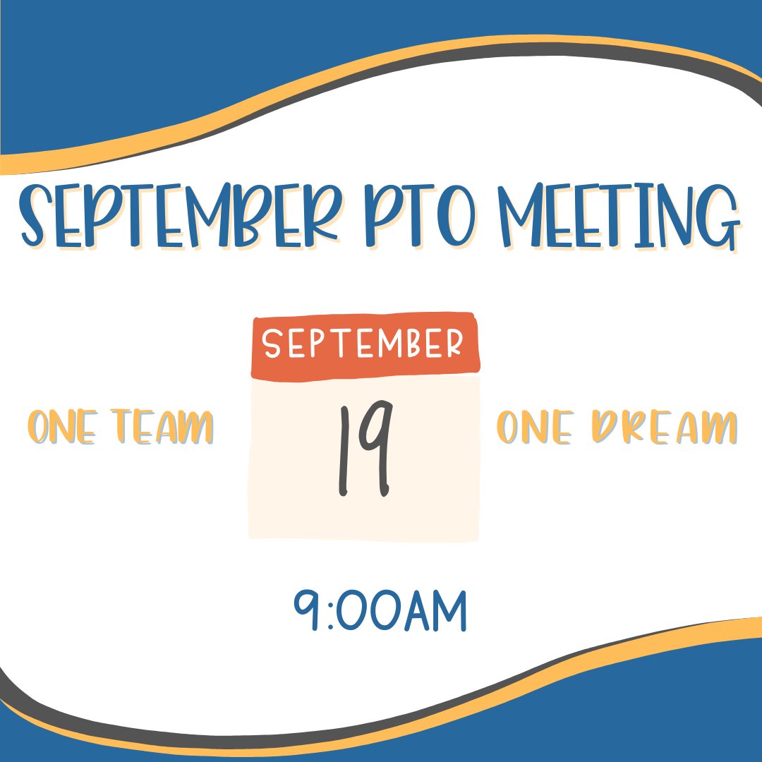 Reminder: PTO Meeting THIS FRIDAY (September 19th) at 9am in the Extended Day Room!