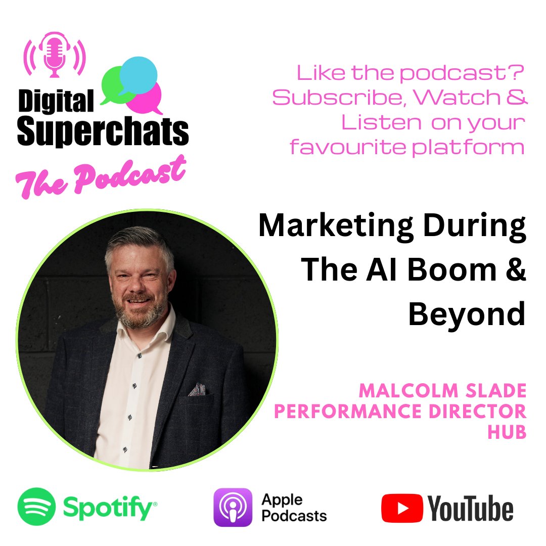 Our latest podcast episode is live! <a href="/thisisHUBagency/">HUB</a>'s Performance Director <a href="/SEOMalc/">Malcolm Slade 🍓🫐🍰🥞🧇</a> examines "Marketing During the AI Boom &amp; Beyond".

🎧Spotify episode link: tinyurl.com/ye23hja8