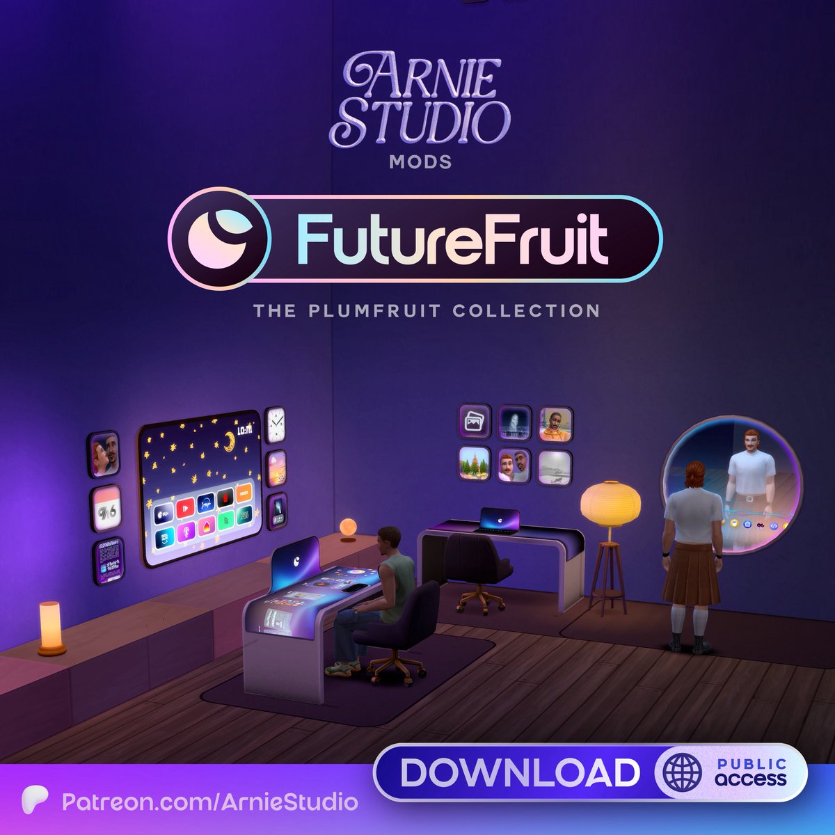 ArnieStudio's tweet image. 🚨PUBLIC RELEASE🚨
My FutureFruit mod kit from the Plumfruit Collection is now available for all! 14 New futuristic devices including computers, smart desk, a tablet and functional widgets!
▶️ Download today on my page!