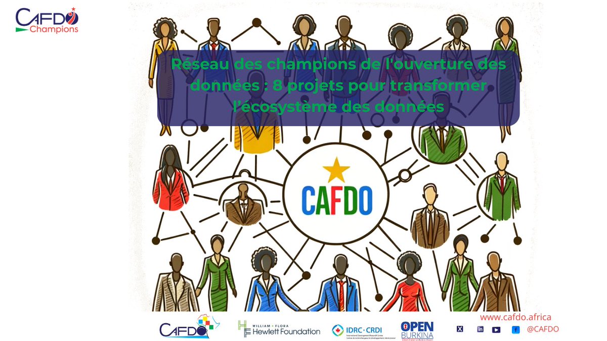 Réseau des champions de l’ouverture des données : 8 projets retenus pour transformer l’écosystème des données en Afrique !

Découvrez les projets et les champions sélectionnés dans notre blog : https://www.cafdo. africa/?p=995