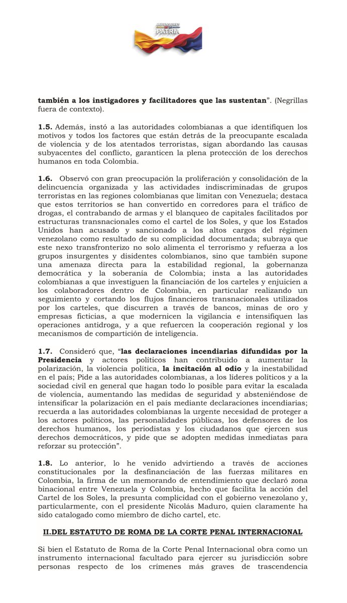 ABDELAESPRIELLA's tweet image. He denunciado a Gustavo Petro ante la Corte Penal Internacional por instigación a crímenes de lesa humanidad y genocidio. 

Colombia no puede normalizar la persecución política ni la violencia como herramientas de poder.

¡Firme por la Patria! 

Denuncia completa:…
