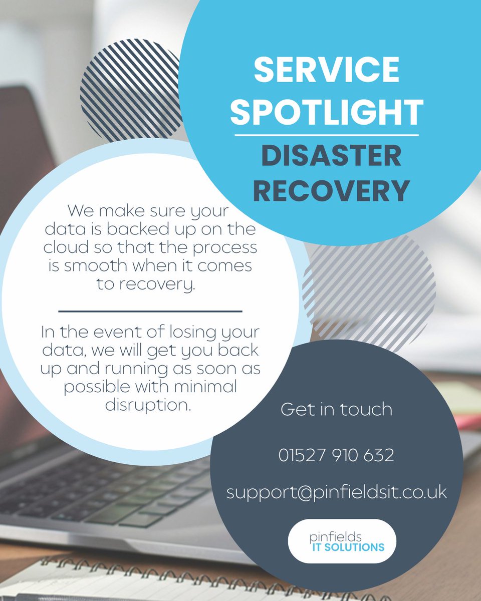 PinfieldsIT's tweet image. When a disaster occurs that results in a loss of data, get in touch with us and we will aim to get this recovered as soon as possible.

We utilise cloud storage due to it’s high security, keeping your data safe and recoverable in many scenarios.

#DisasterRecovery #cloudstorage
