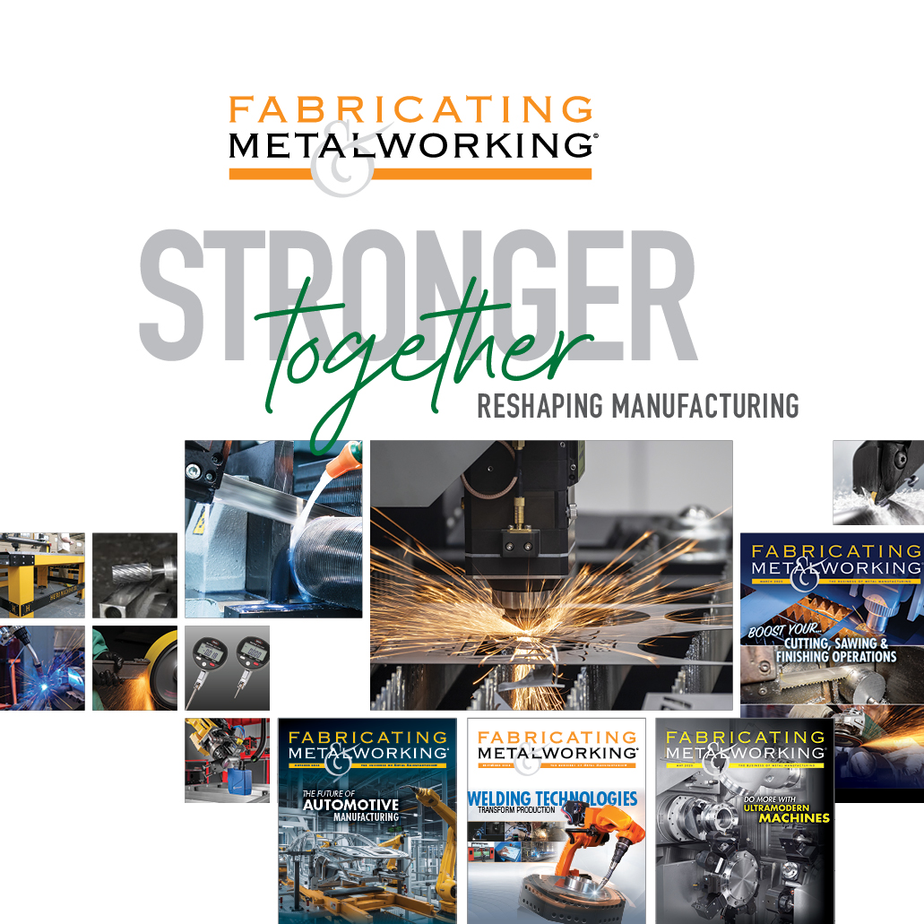 Stronger together! Stay up-to-date on every aspect of metal forming &amp; fabricating, welding, machining, tooling &amp; workholding, measurement &amp; inspection, material handling, maintenance, and environmental health &amp; safety! Claim your free subscription to Fabricating &amp; Metalworking