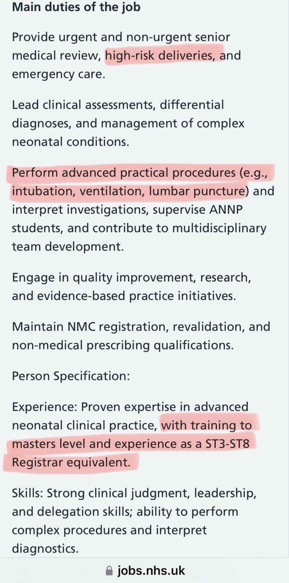MedRegoncall1's tweet image. 🆘 Hello Worcester hospitals team @WorcsAcuteNHS,

I stumbled upon this job advert claiming that Neonatal Nurses can work as Neonatal registrars/consultants, looking after critically ill kids requiring intubation and ventilation 💀☠️☠️

⭕️ You keep bragging about being equivalent…