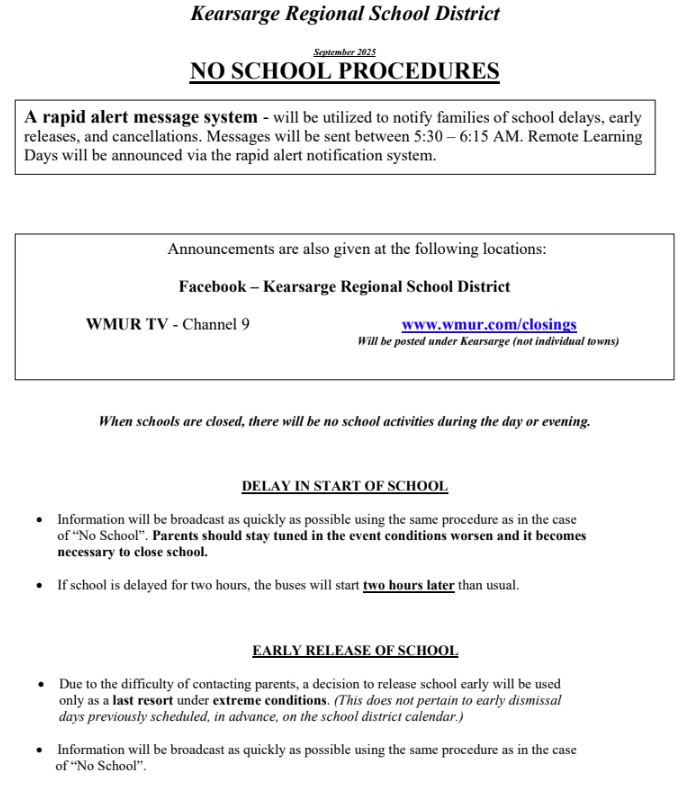 kearsarge65's tweet photo. Please take a moment to read about No School and Delayed Start procedures for this school year. https://t.co/sA53Ql3pbJ