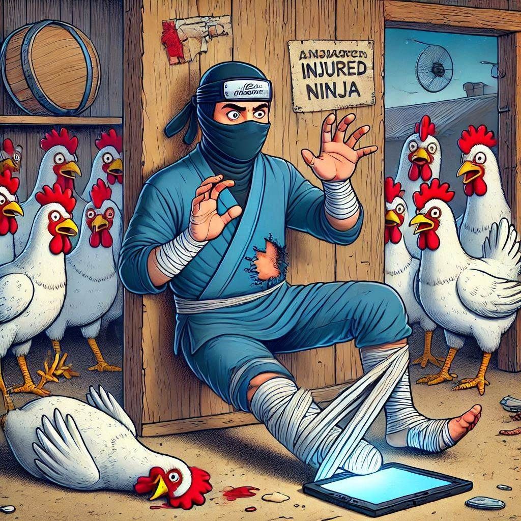 theinjuredninja's tweet photo. Chickens!!

#injuredninja #ninja #aiart #chickens #chicken #chickenattack https://t.co/Gq8oifK9uF