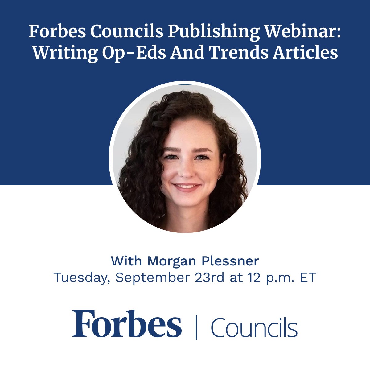 ForbesCouncils's tweet image. Join host Morgan Plessner for a members-only Forbes Councils Publishing webinar packed with frameworks, tips, and examples to make your insights stand out.

Visit your member app to register.

#ThoughtLeadership #ContentStrategy #OpEdWriting #TrendsArticles