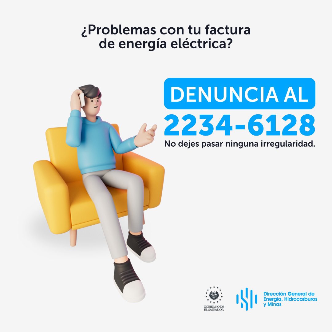 🔎 Si al revisar tu factura de energía eléctrica encuentras:

❌Cobros excesivos.

❌ Lecturas que no coinciden con tu consumo.

❌ Cargos adicionales por servicios no solicitados.

📞 Denuncia al 2234-6128.