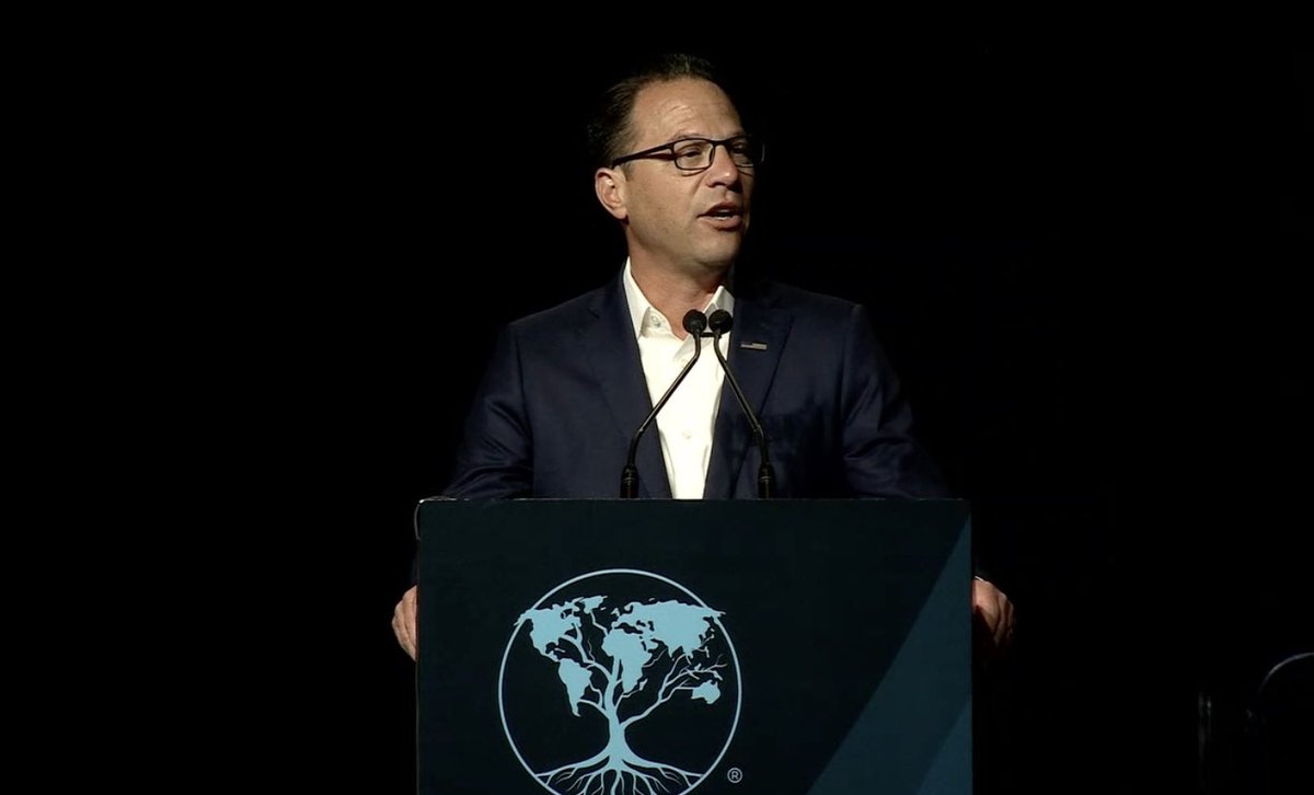 In address on political violence at the annual Eradicate Hate Global Summit in Pittsburgh, Pennsylvania Gov. Josh Shapiro, who was targeted in an attack himself on Passover, said:

“I will not be deterred in my work … and I, sure as heck, will not be silenced.”