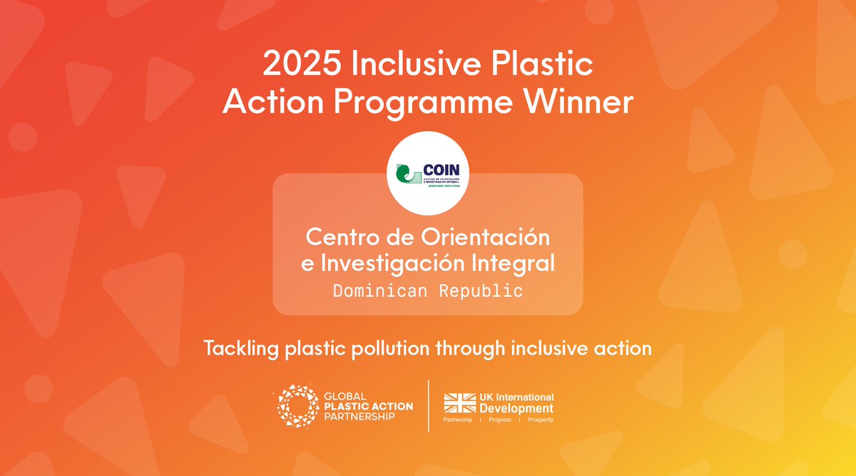 Orgullosos de haber sido seleccionados como campeones del Programa de Acción Plástica Inclusiva por #GPAP en @ wef con  el apoyo  de @ GOVUK@ DefraGovUK.
🌍Junto con otros campeones, impulsaremos #soluciones inclusivas.
 🔗 globalplasticaction.org/inclusiveaction