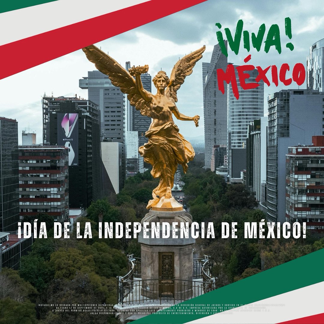 Hoy celebramos la fuerza de un grito que cambió la historia. 🗣️🔔

¡Viva México, libre e independiente! 🇲🇽✨

Instabet, te desea felices fiestas patrias. ✅ 

#instabetmx #fiestaspatrias #16deseptiembre #independenciademexico