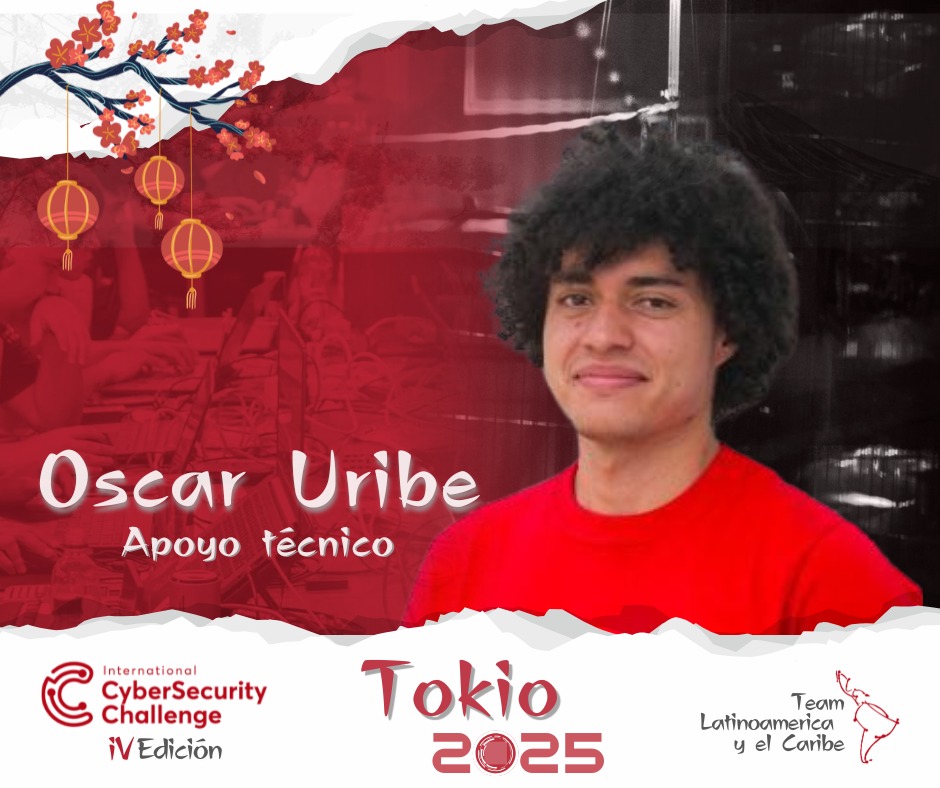 Hoy presentamos a Oscar Uribe Londoño, entrenador de apoyo para la preselección que se prepara para conformar al Team Latinoamérica y el Caribe, con rumbo al International Cybersecurity Challenge en #Tokio. 🗼🌐

🙌 ¡Gracias, Óscar, por ser parte de este gran equipo!