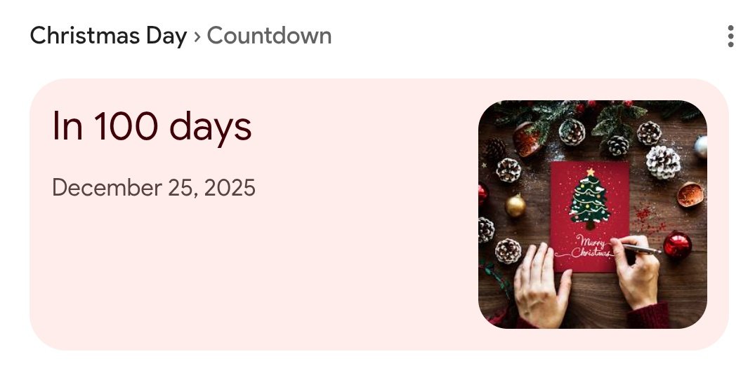 100 días para navidad , nadie me engaña 
La vida es buena 🙏🏼.