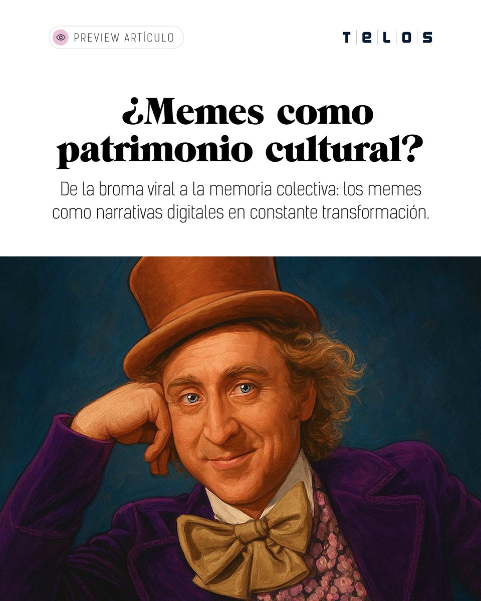 Un día te ríes con un meme.
Al siguiente, te das cuenta de que es parte de la historia digital de tu generación.

Eso mismo analiza Nuria Rey Somoza en: 'Memes y patrimonio popular en internet'.

👉 ¿Qué meme debería estar en un museo virtual? telos.fundaciontelefonica.com/memes-y-patrim…