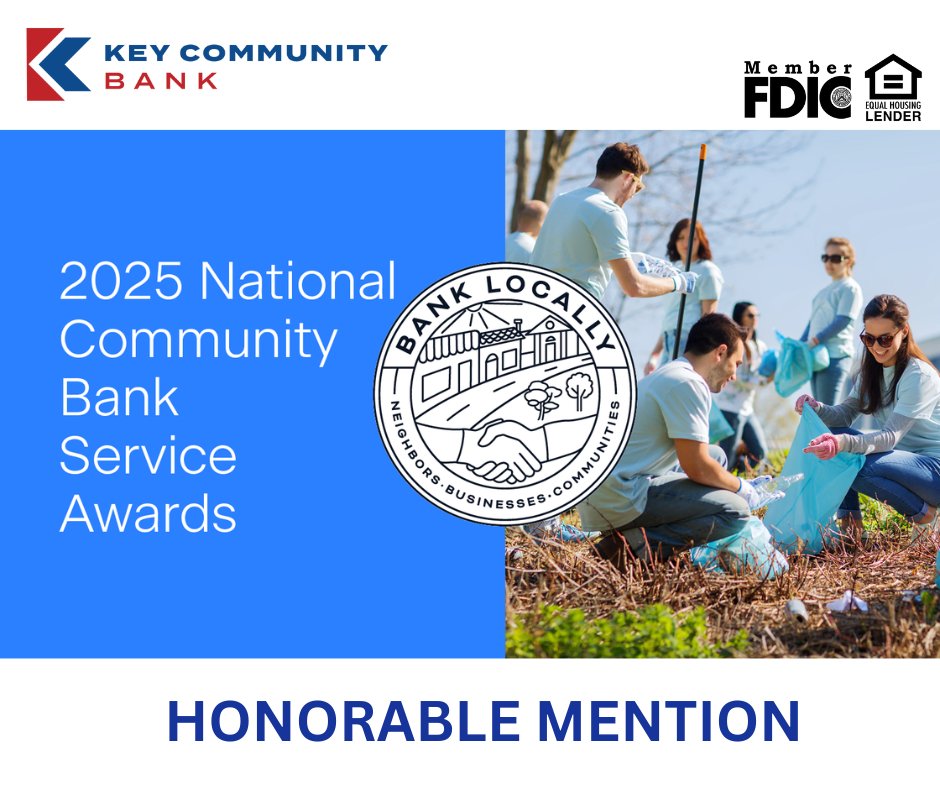 KeyCommunityIGH's tweet image. 🎉 We’re honored! 

Key Community Bank received Honorable Mention in ICBA’s National Community Bank Service Awards for our volunteer work with Neighbors, Inc. in South St. Paul.

Member FDIC | Equal Housing Lender

#ICBA #CommunityBankServiceAwards #NeighborsInc #KeyCommunityBank