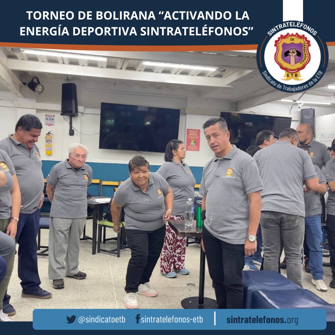 🎳 Torneo de Bolirana Sintrateléfonos
El pasado domingo 14 de septiembre se realizó el torneo de Bolirana de Sintrateléfonos, organizado por la Secretaría de Deportes.

Desde la Junta Directiva, agradecemos a quienes participaron en esta importante actividad.