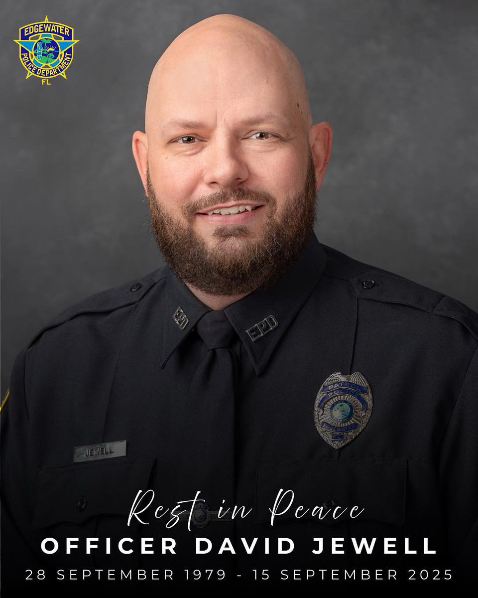 We’d like to extend our deepest condolences to the Edgewater Police Department as they mourn the loss of Officer David Jewell. Our hearts are heavy following yesterday’s tragic loss. Our deepest condolences to his family, friends, and brothers and sisters in blue. 💙
