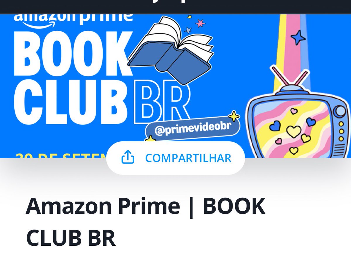 Atenção bookmigos de São Paulo 🫂✨
No dia 20/09 vai acontecer o Book Club! Um evento do <a href="/PrimeVideoBR/">Prime Video Brasil</a> pra falar sobre adaptações literárias.

O valor do ingresso é R$2,50!

Para retirar o ingresso: sympla.com.br/evento/amazon-…