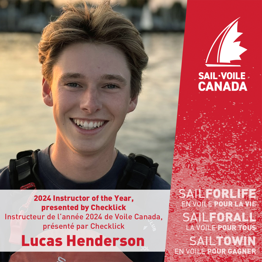 SailCanada's tweet photo. Lucas Henderson from Brockville, ON, named Sail Canada Instructor of the Year, presented by Checklick
Details: https://t.co/Ci1GsqQgBa
#sail #sailing #sailforall #sailforlife #sailtowin https://t.co/Z1UVMjeNGm