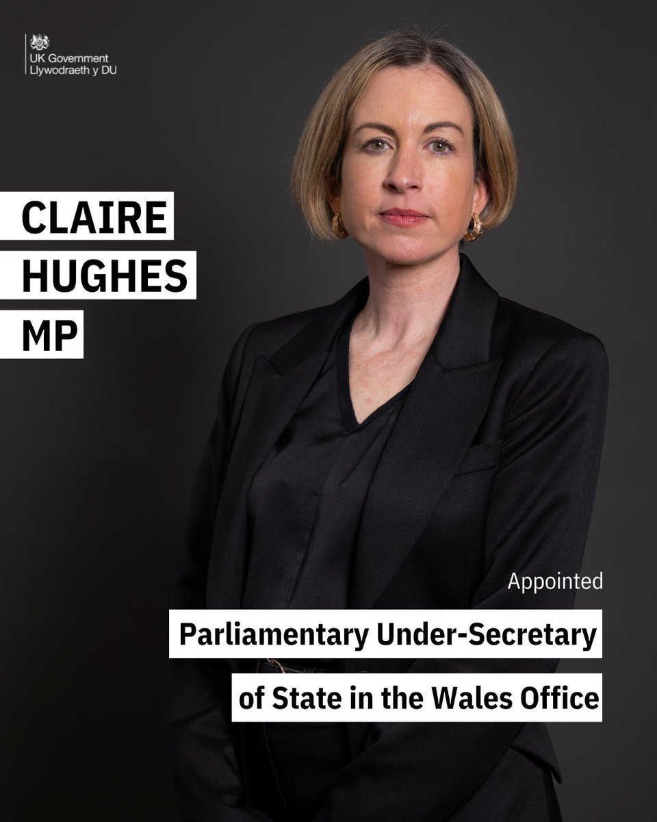 Wales Office (@walesoffice) on Twitter photo Croeso to the Wales Office <a href="/clairehughesBA/">Claire Hughes</a> following your appointment as Parliamentary Under-Secretary of State in the Wales Office. Croeso to the Wales Office <a href="/clairehughesBA/">Claire Hughes</a> following your appointment as Parliamentary Under-Secretary of State in the Wales Office.