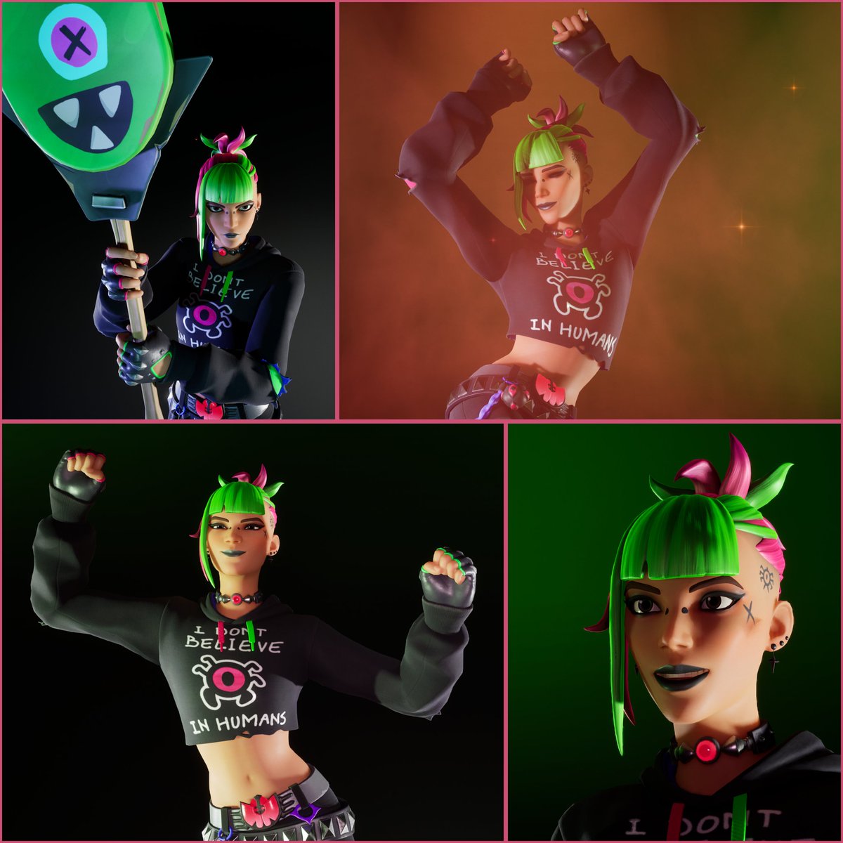 PiLotTRr's tweet photo. A 4 photo collage of Bug Punk Sunny.
#Fortnite #Fortography #FortniteArt #fortnitecreative #FortnitePics #fortnitephotography #fortniteskins #FortniteGirl #VirtualPhotography https://t.co/o4McHxdoJG