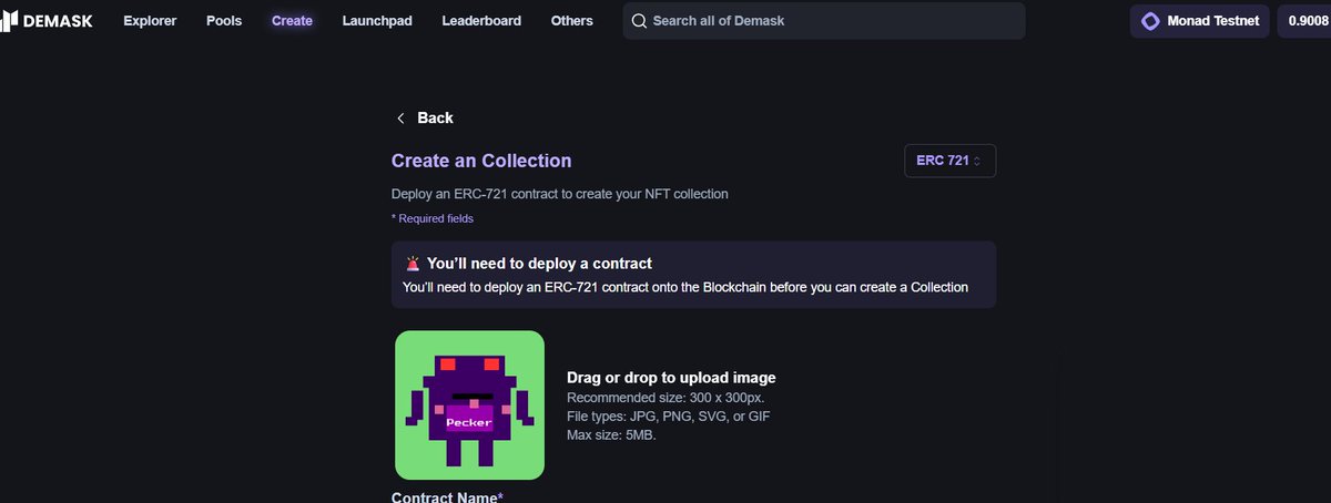AryanCryptonic's tweet image. Just tried app.demask.finance on Monad ecosystem.

You can provide pools and earn tokens.

It also lets you create your own NFT collection.

The platform provides paid NFT launch support as well.

Have you tried it yet?

@Indianads_ @aedan_xyz @DemaskFinance