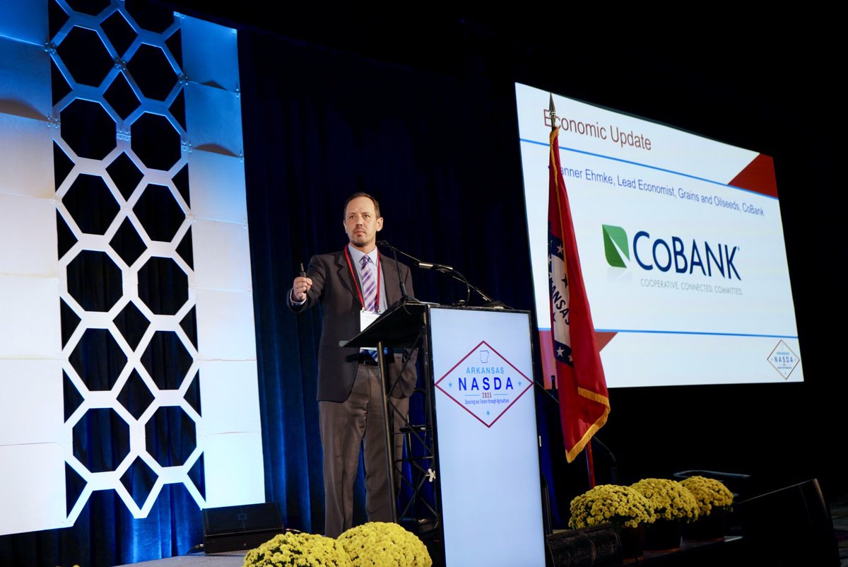 NASDA is happy to welcome <a href="/CoBank/">CoBank</a> Grains and Oilseeds Lead Economist Tanner Ehmke to the 2025 Annual Meeting this morning to share economic updates important to the #agriculture sector. #AgIsSecurity