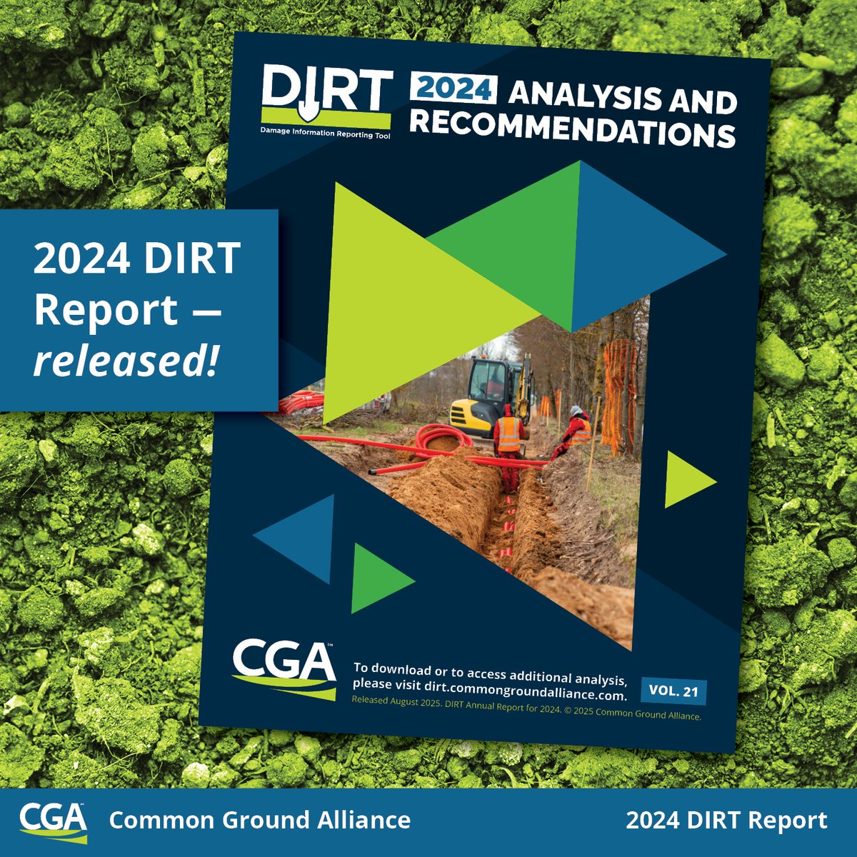 The 2024 DIRT Report is here.

Utility damages aren’t declining — but the data shows exactly where the industry can make progress.

Dig into the full report + toolkit here: : 
dirt.commongroundalliance.com/2024-DIRT-Repo…