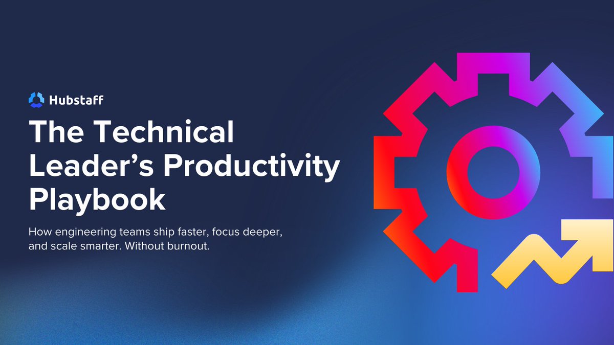 Hubstaff's tweet image. The Technical Leader’s Productivity Playbook explores how high-performing engineering teams are scaling smarter—not harder. It breaks down the systems top leaders use to boost velocity. 👉 Download the report: hubstaff.com/engineering-te… 
#EngineeringLeadership #TechProductivity