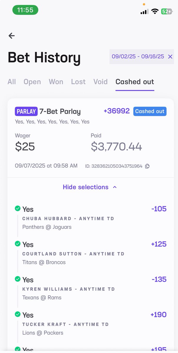 Num1topshotta's tweet photo. Decided to grab my winning slips through week 2 and post them..not a bad start to the football season🤷🏽‍♂️
The 1st two slips are the bangers! I cashed one and let one ride..tell me what yall think! #nfl #football #WinningTickets https://t.co/9ds9Y903Mw