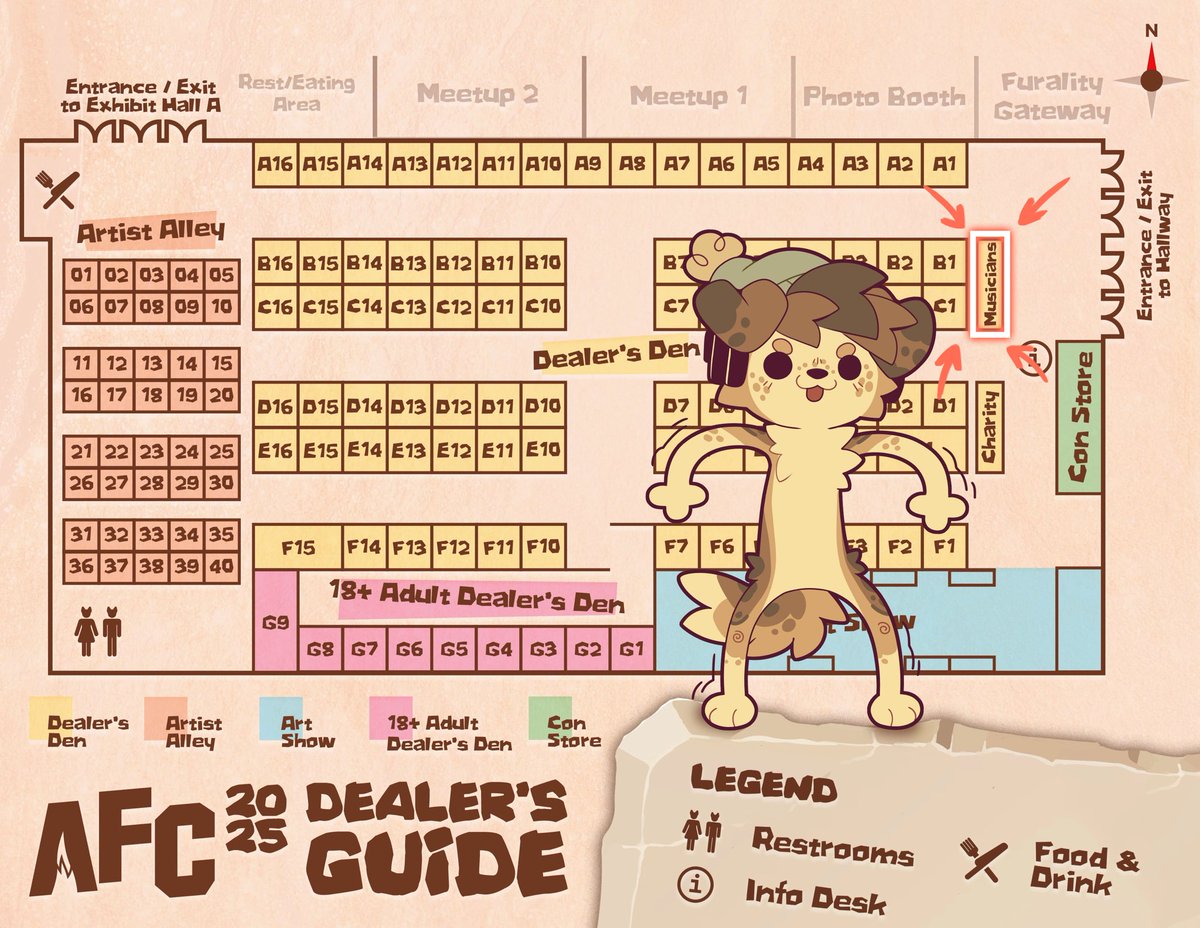 Front and center stage?! 
Come touch grass at our booth this weekend while you check out so much musician merch!! ✨

We’ll have merch from <a href="/ChaoticK9/">CK9C 🔜 AFC</a> <a href="/ChichiAi/">Chi-Chi 🔜 AFC (Another Furcon)</a> <a href="/ivycomb/">ivycomb</a> <a href="/Foozogz/">Foozogz🎵🔜AFC</a> <a href="/CorbellePlays/">Corbelle - Fox Vtuber🦊</a> and more!! 🤩