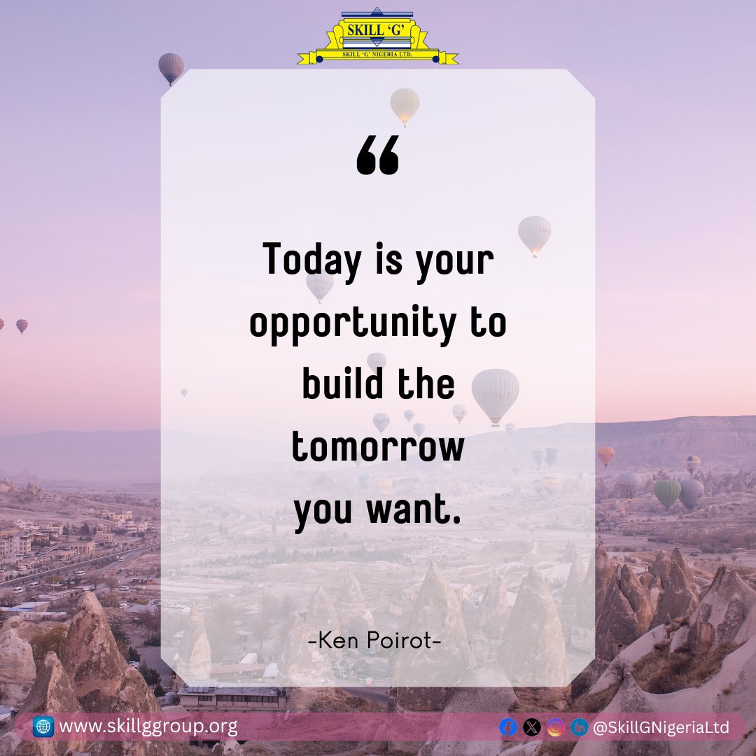 skillgofficial's tweet photo. Today is your opportunity to build the tomorrow you want. -Ken Poirot-

#motivations #educational #lifehack #PauwendeWit #altın #buyingcontent #ChampionsLeague #dhdl #EEUU #Felix #GREFIN #HercaiItalia #KTLEV #MasterChefCelebrity #nadiedicenada https://t.co/8ummsuy9V6