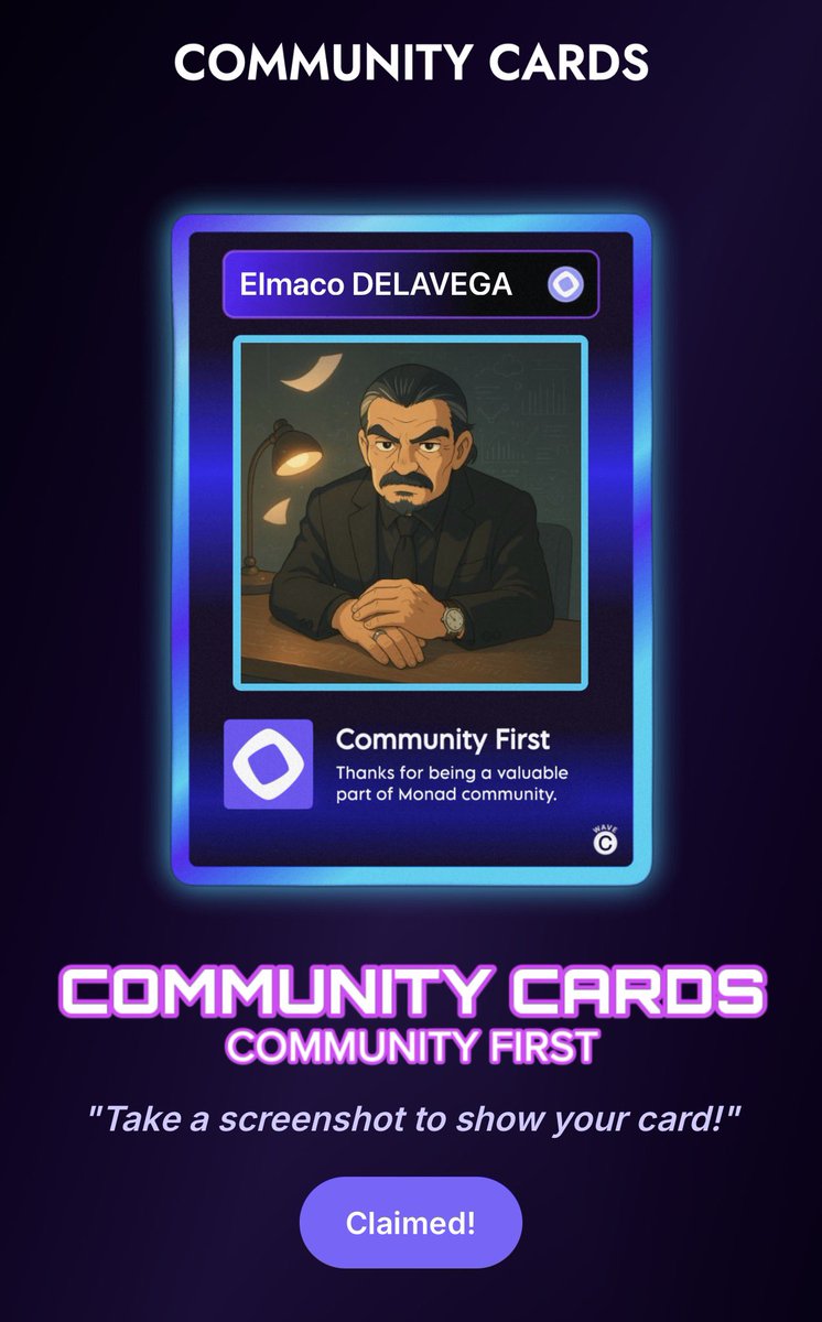 Ya reclamé mi tarjeta comunitaria berzanina de Monad gracias a <a href="/berzanorg/">berzan</a> 🚀