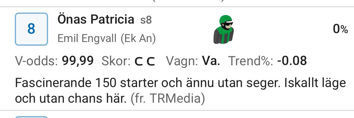 Stretar på som man säger.