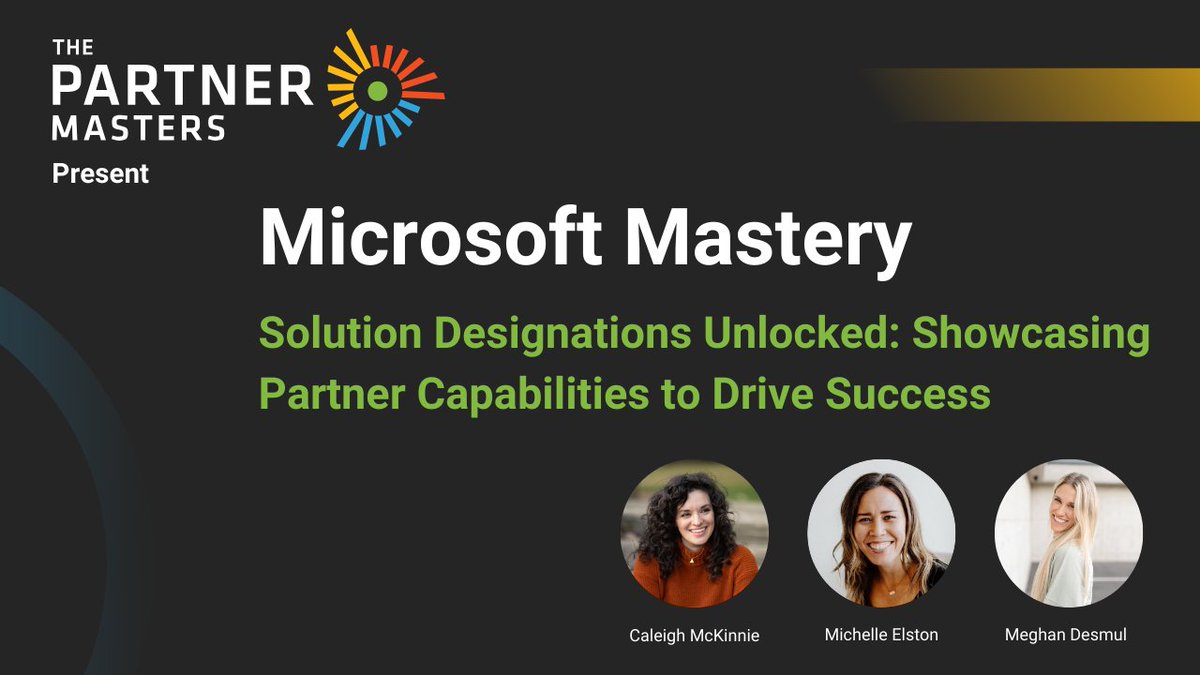 ThePrtnrMasters's tweet image. Join us for a deep dive into the FY26 Microsoft Solution Designations — what’s new, why they matter, and how to unlock growth, skilling, and incentives.

Download the invite: tpm.ms/masteryallinvi…

#MicrosoftPartner #FY26 #SolutionDesignation
