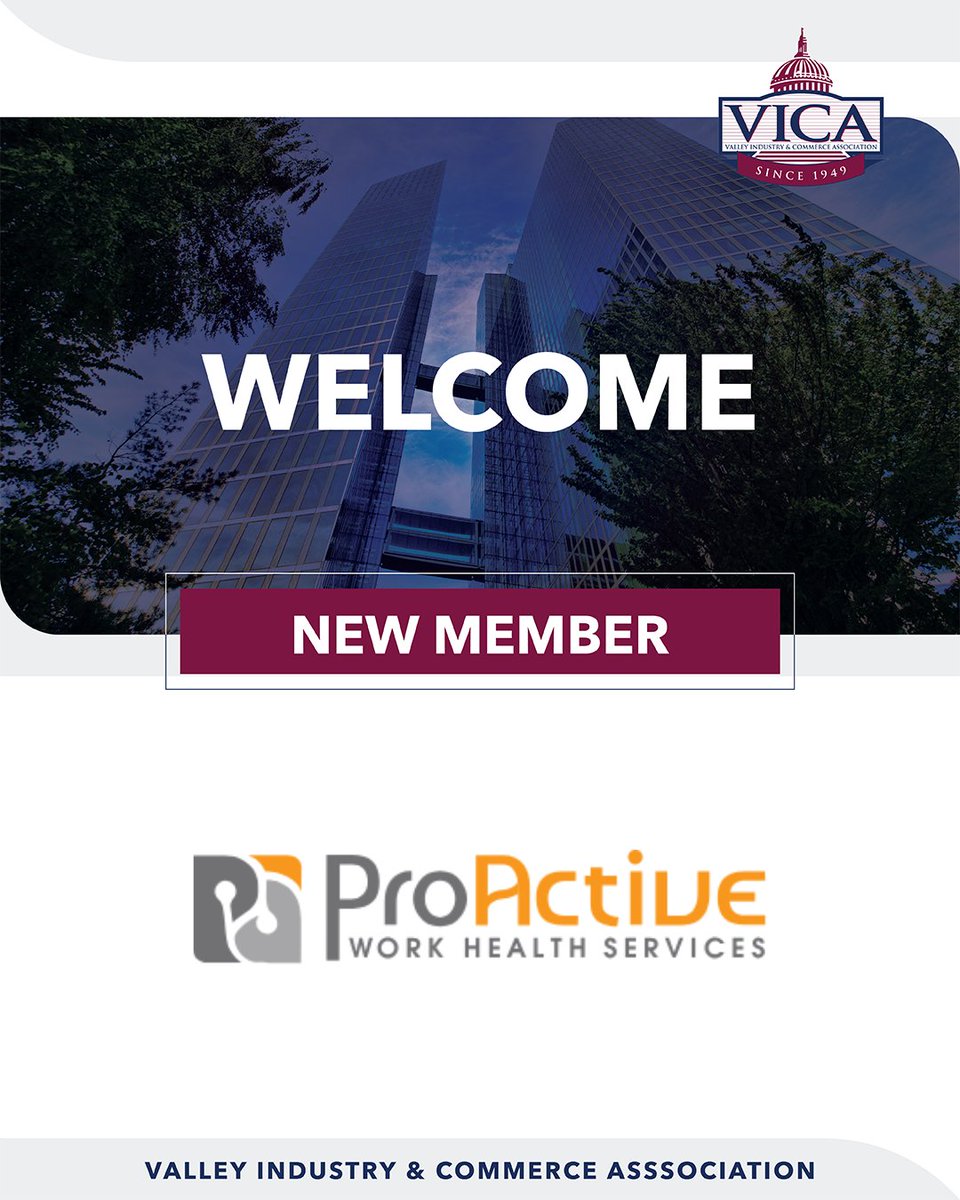 Join us in welcoming a new member to the VICA community: Proactive Work Health Services!

A leader in the occupational health industry, they have been making the U.S. workforce a safer place to be for over 20 years. Learn more about them at bit.ly/41M95lT