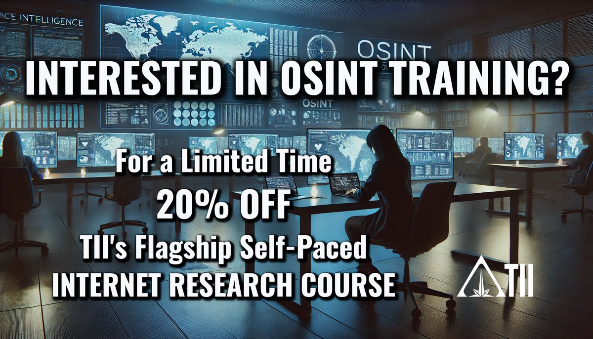 🚨 Toddington’s flagship internet research course is 20% OFF!

💻 Go beyond Google → #OSINT mastery
🛡️ Stay safe online
🔎 Uncover actionable intelligence
⏳ Save $100 (ends Oct 15, 2025)

Learn more, and register now: toddington.com/product/101e-i…
 
#Investigation #researchmethods