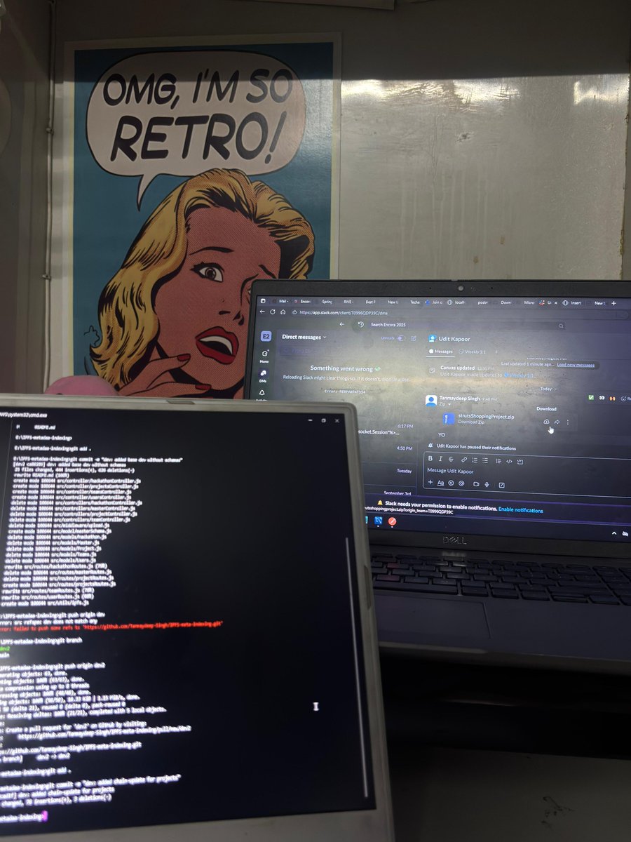 SinghTanmaydeep's tweet image. Me: just gonna push this one branch.
Git: Are you sure about that?
Slack: Something went wrong.
Poster: OMG !!

#DevLife #ProgrammerHumor #GitPush