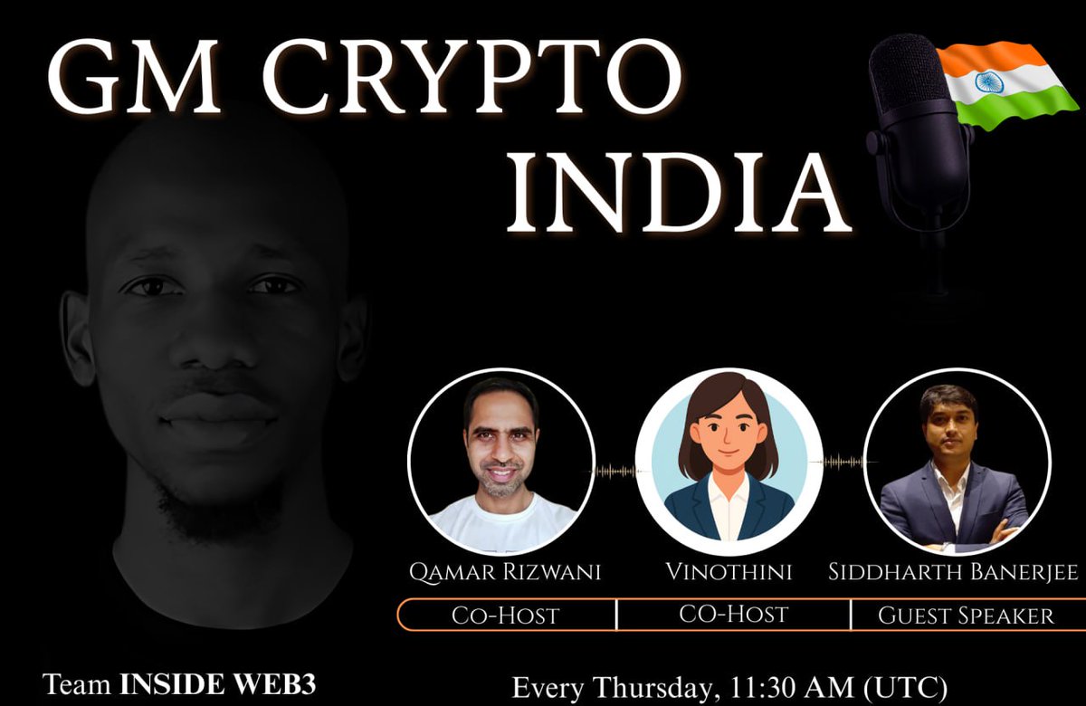 🇮🇳 India, it’s time to talk crypto like never before.

🗓 4 Sept 2025 | 5 PM IST (11:30 AM UTC)

Welcome to GM Crypto India. The space where Web3 updates meet desi vibes. Expect insights that matter, without the noise.

🔍 Breaking down market trends

🌏 India’s role in the