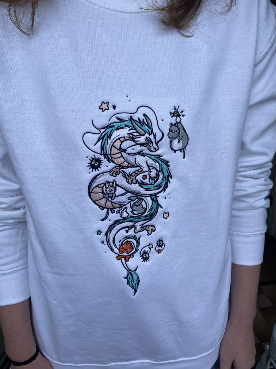 PRGraphicsJY's tweet image. Delighted with this Anime-inspired design, embroidered on to a sweatshirt