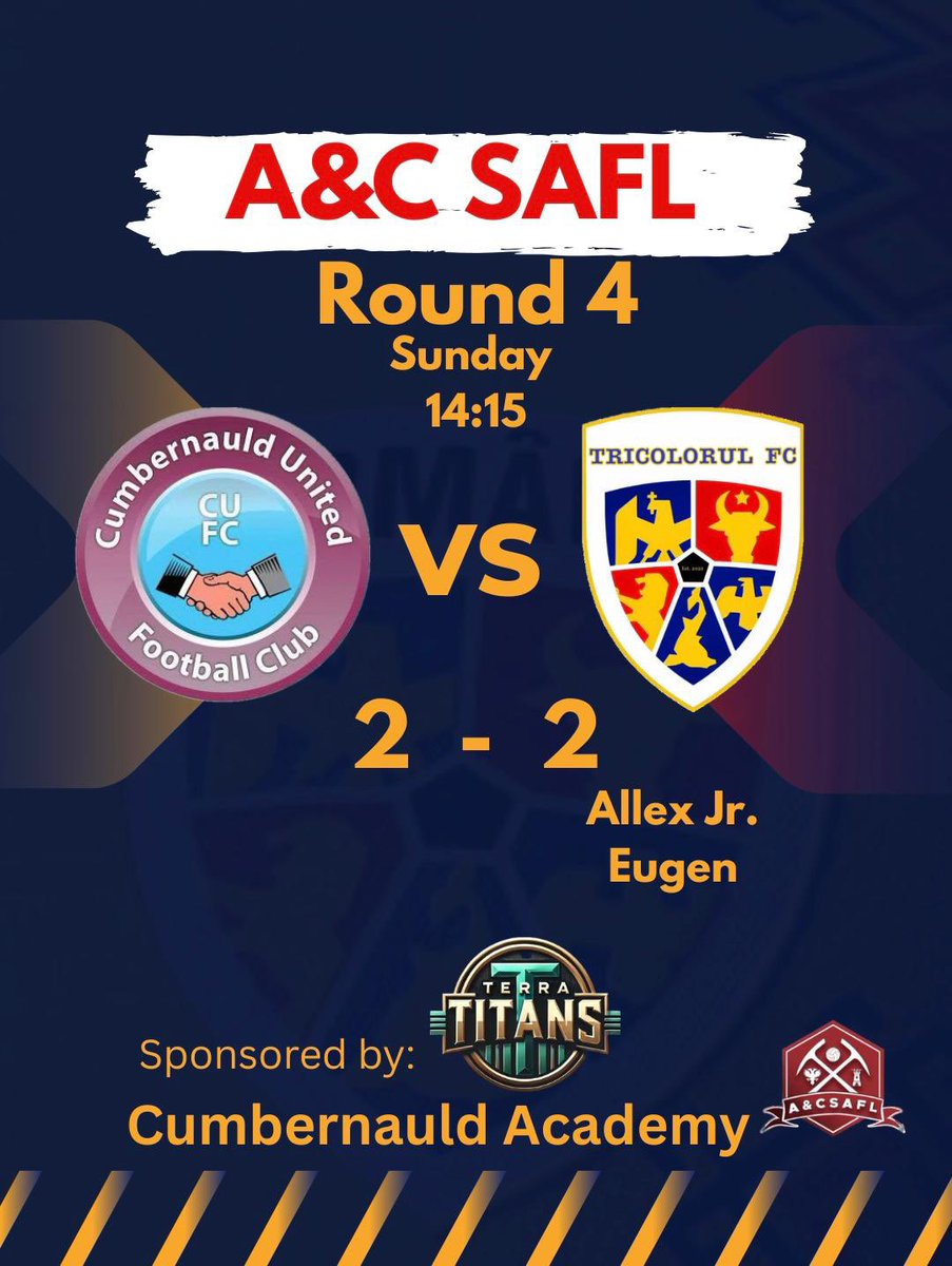 Only a draw today.We could get more in this game,we had 2 players sent off and we could still win the game in the end.Good performance for the boys in hard circumstances.All the best to Cumbernauld United for the rest of the season.🇷🇴