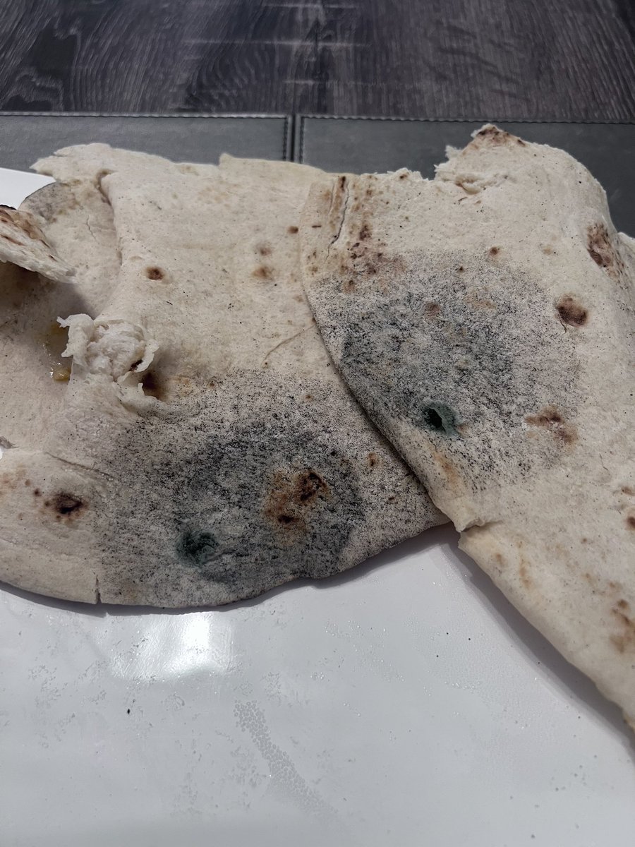 LipscombeSteven's tweet photo. @AldiUK Bought multiple naan bread packs (expiry 03 Oct 2025) and they’re already GREEN with mold 🤢 myself and entire family only realised halfway through dinner. Huge health concern and will be monitoring over coming days. Images attached. Unacceptable. #Aldi #Complaints https://t.co/FpIrl8rslE