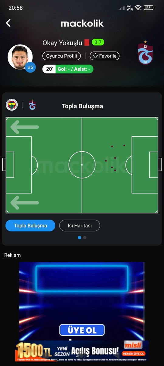 Eriksen bayıldıpı maçta 6.3 oynamıştı bune