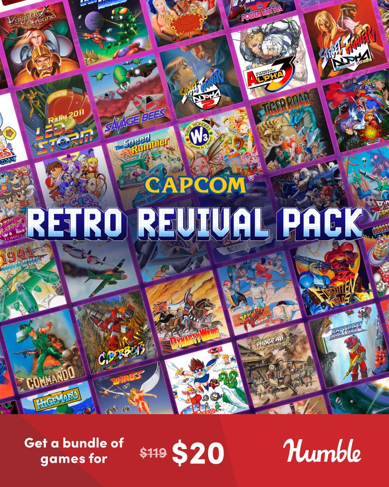 The Capcom Retro Revival Pack is full of classics and modern reimaginings!

- Ghosts ’n Goblins Resurrection
- Dungeons &amp; Dragons: Chronicles of Mystara
- Capcom Arcade Stadium Complete Pack
- and more! Supports <a href="/CMNHospitals/">Children's Miracle Network Hospitals</a> | bit.ly/3VuYOHj