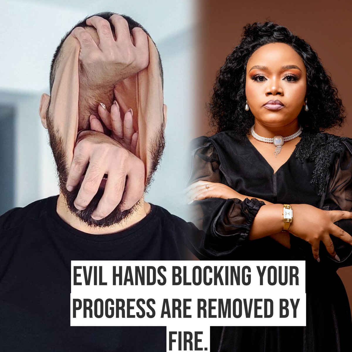 Evil hands blocking your progress are removed by fire.🔥