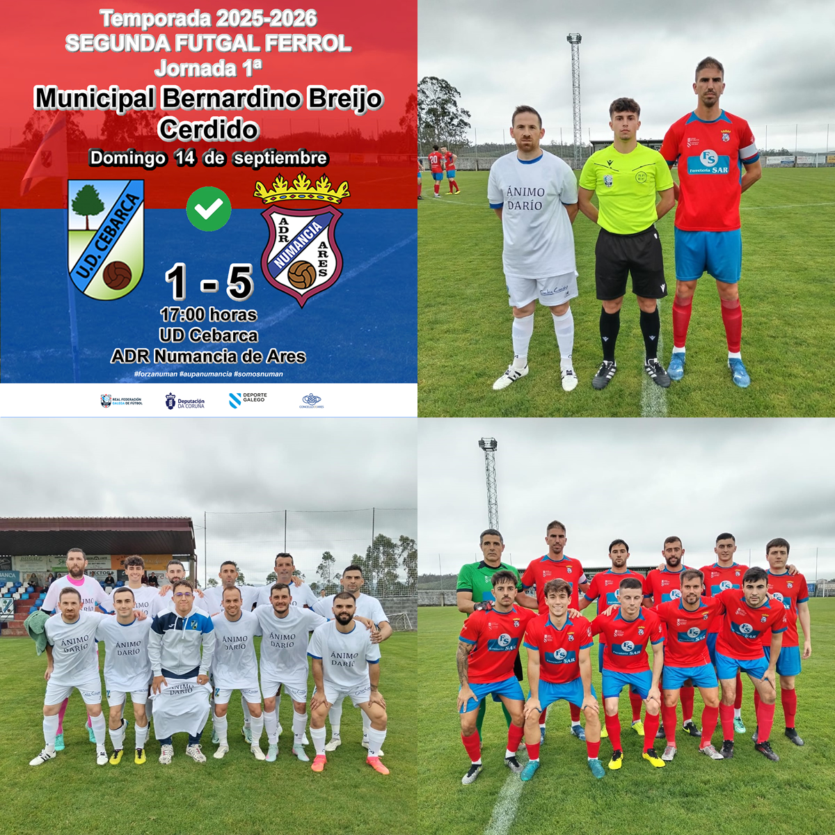 #Aficionados. UD Cebarca, 1 - ADR Numancia de Ares, 5