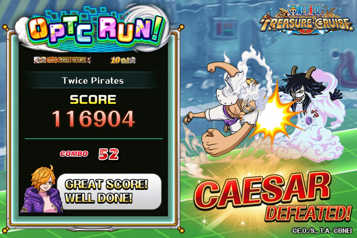 jessierobert's tweet image. Challenging #OPTCRun right now! 
Obtained Score: 116904
Max Combo: 52

Play from here!
trecru-ww.channel.or.jp/invite/en?id=9…