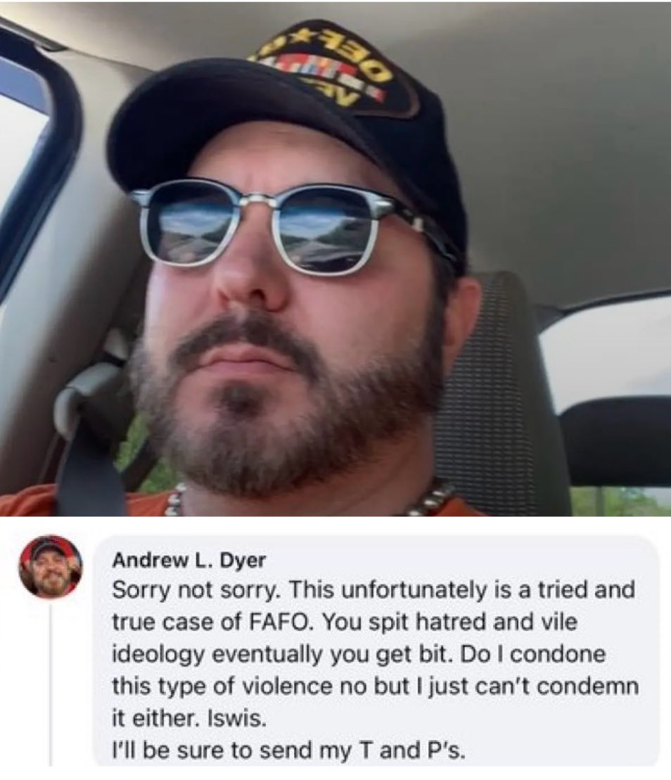 Libs of TikTok (@libsoftiktok) on Twitter photo VA hospital employee on Charlie’s ass*ssination: “FAFO. You spit hatred and vile ideology, you eventually get it.”
Our tax dollars pay his salary.
Cc <a href="/SecVetAffairs/">VA Secretary Doug Collins</a> VA hospital employee on Charlie’s ass*ssination: “FAFO. You spit hatred and vile ideology, you eventually get it.”
Our tax dollars pay his salary.
Cc <a href="/SecVetAffairs/">VA Secretary Doug Collins</a>