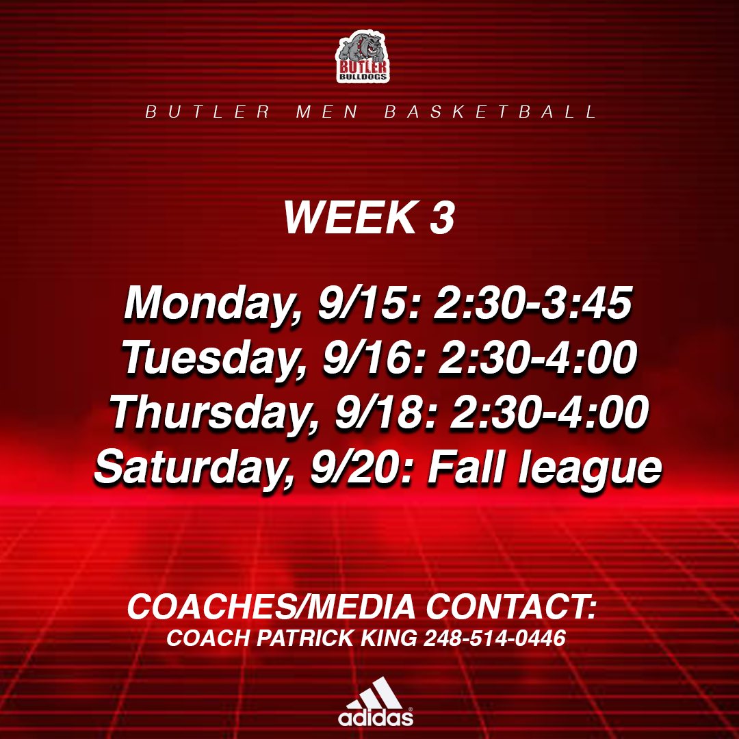 Butler Mens Basketball (@butlermensbb) on Twitter photo Back at it this week!
College coaches- reach out to come through! Back at it this week!
College coaches- reach out to come through!