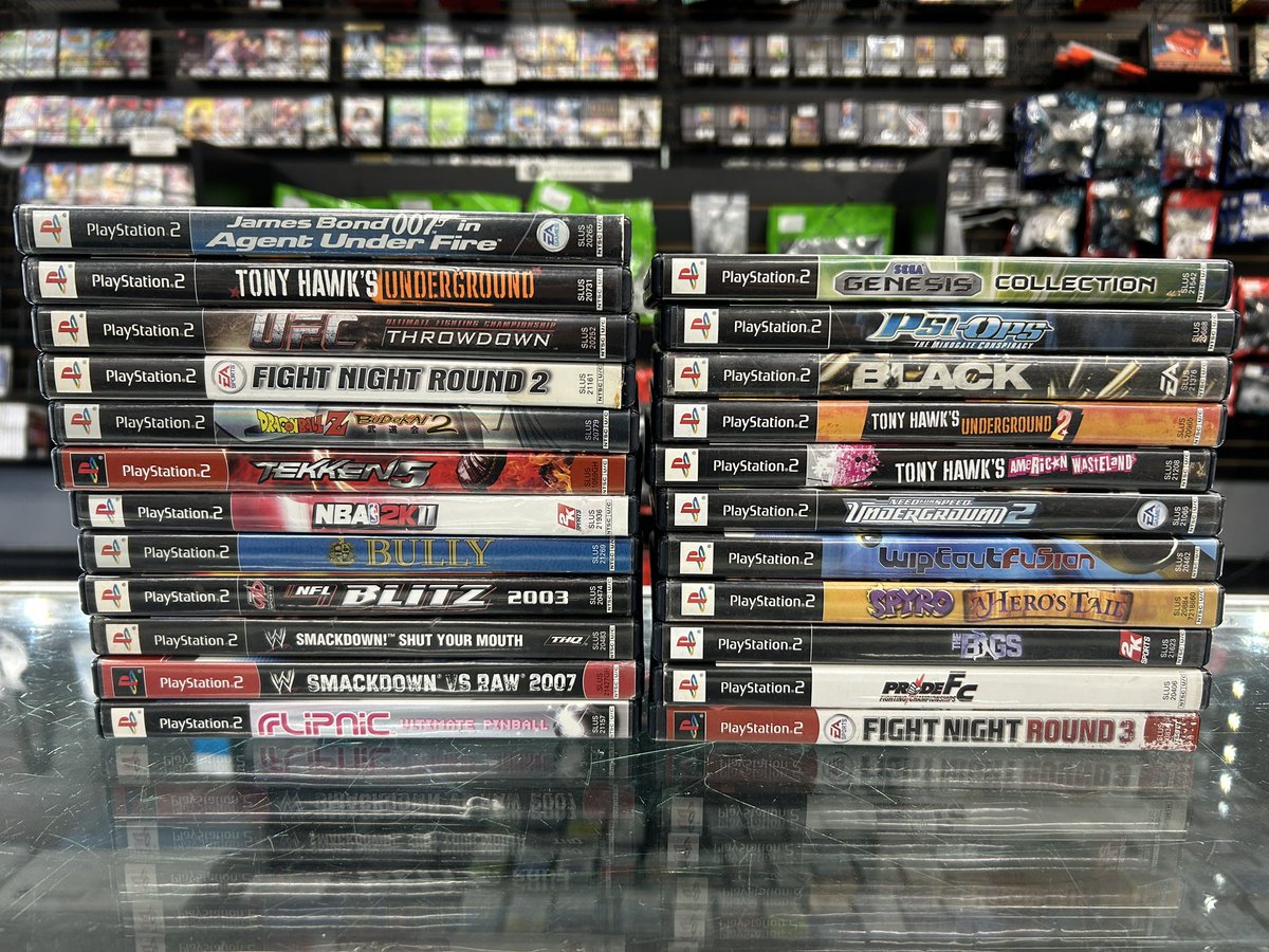 BlueShellGaming's tweet image. PS2 restock at BSG Bullard! Including WWE, Tony Hawk, Spyro, and more favorites!